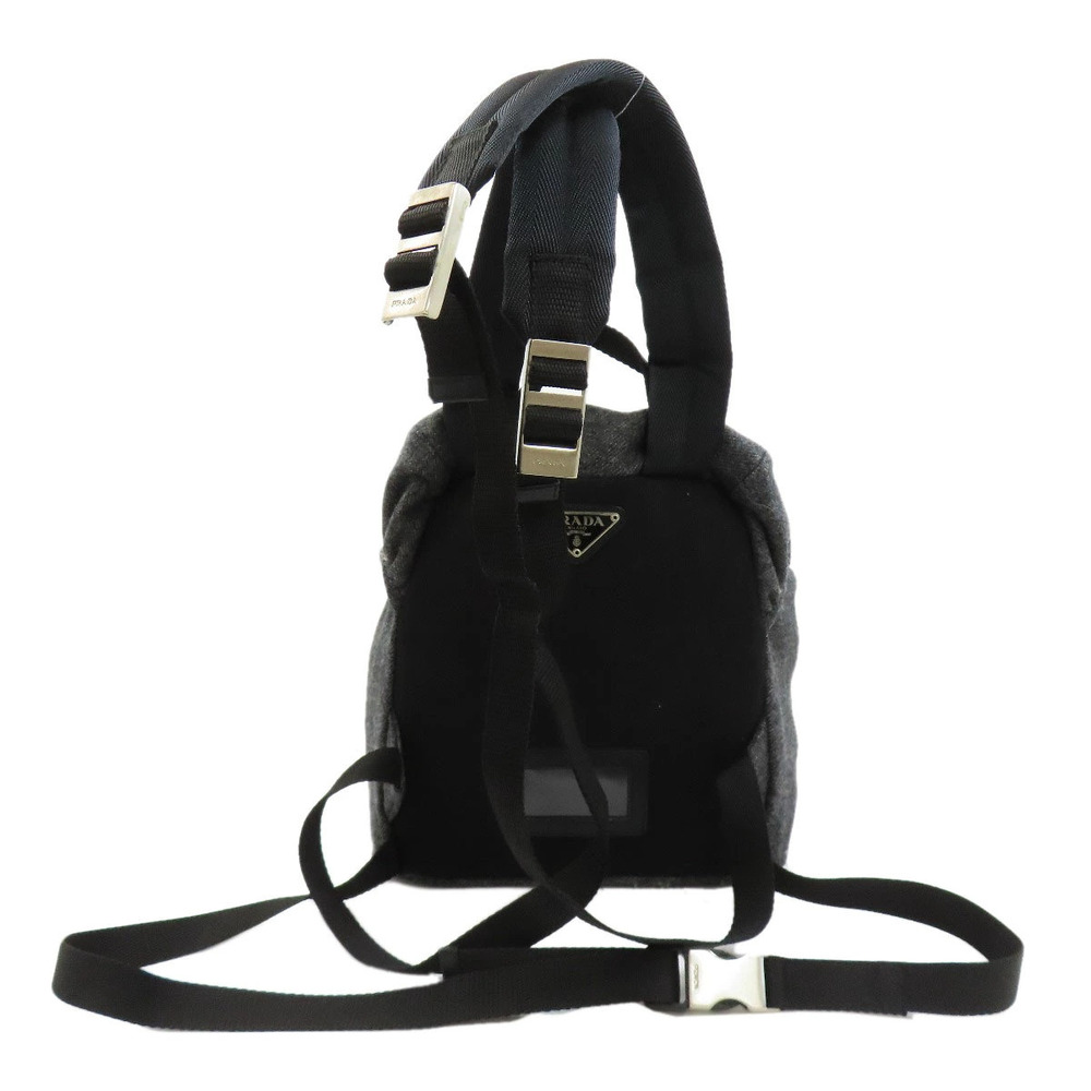 Prada wool backpack daypack Black